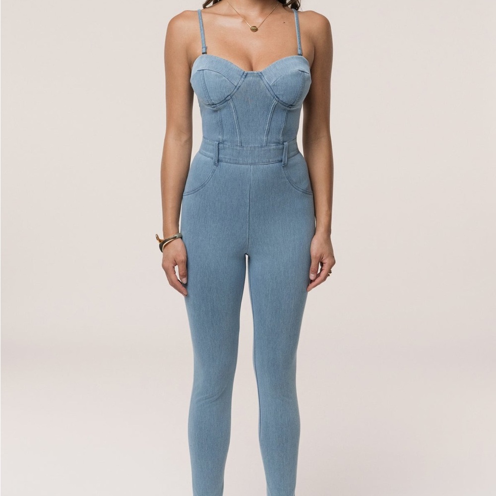 JLUXLABEL Light Blue Denim Outfit